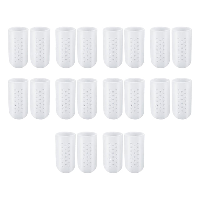 20 piezas gorras de gordo protección transpirable alivio Ceduce gel de fricción protectores de silicona cojines protectores para uñas de los pies S blanco Sunnimix Gorras de dedo gordo
