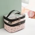 thumbnail image 6 of Makeup Bag Cosmetic Bag Travelling Double Layer Make Up Bag Organizer Medium Case for Women Girls Reusable Toiletry Bags(Pink), 6 of 10