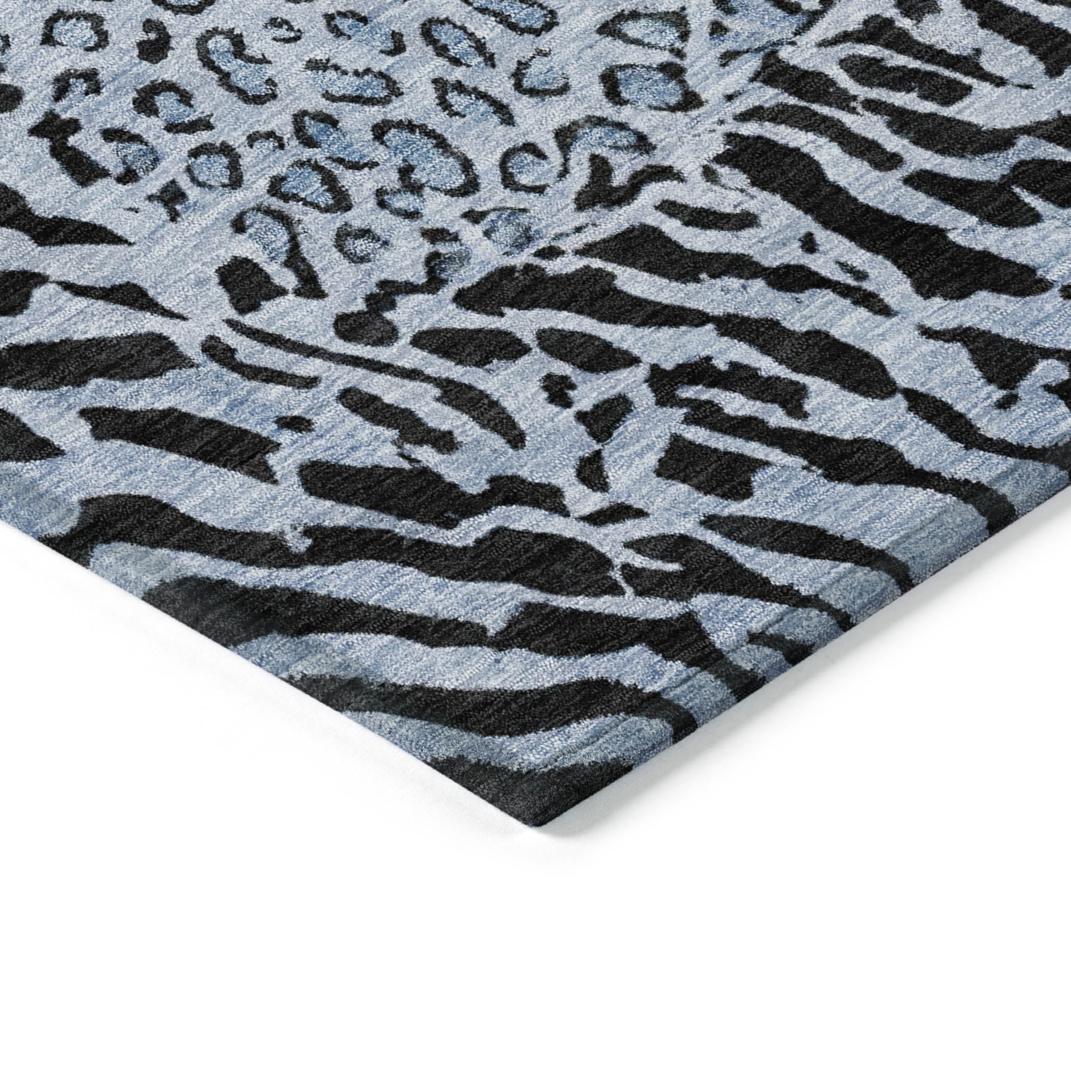 Addison Rugs Chantille Indoor/Outdoor Transitional Animal Skin Blue Washable Rectangle Rug, 3' x 5'