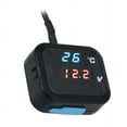 thumbnail image 2 of Motorcycle Digital Temp Gauge Voltmeter Thermometer USB Phone Charger Universal, 2 of 5