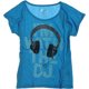 thumbnail image 1 of Camiseta gráfica Ecko Unltd con cuello abierto y auriculares para mujer azul extra pequeña, 1 of 1