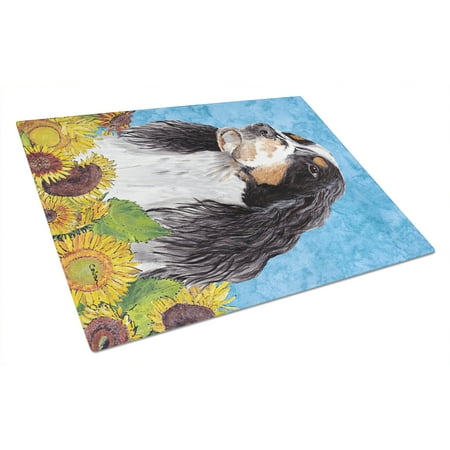 

Carolines Treasures SC9058LCB Springer Spaniel in Summer Flowers Glass Cutting Board Large 12H x 16W multicolor