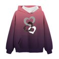 thumbnail image 2 of Bnwani Big Girls Hoodies Crew Neck Long Sleeve Pockets Short Sweatshirt Valentine'S Day Hearts Graphic Printed Tops Pullover, 2 of 3