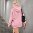 thumbnail image 3 of WTOBBY Women's Oversized Zip Hooded Jacket Fall Fashion Sweatshirt Casual Long Sleeve Top with Comfort Fit for Autumn Streetwear,Pink S, 3 of 5