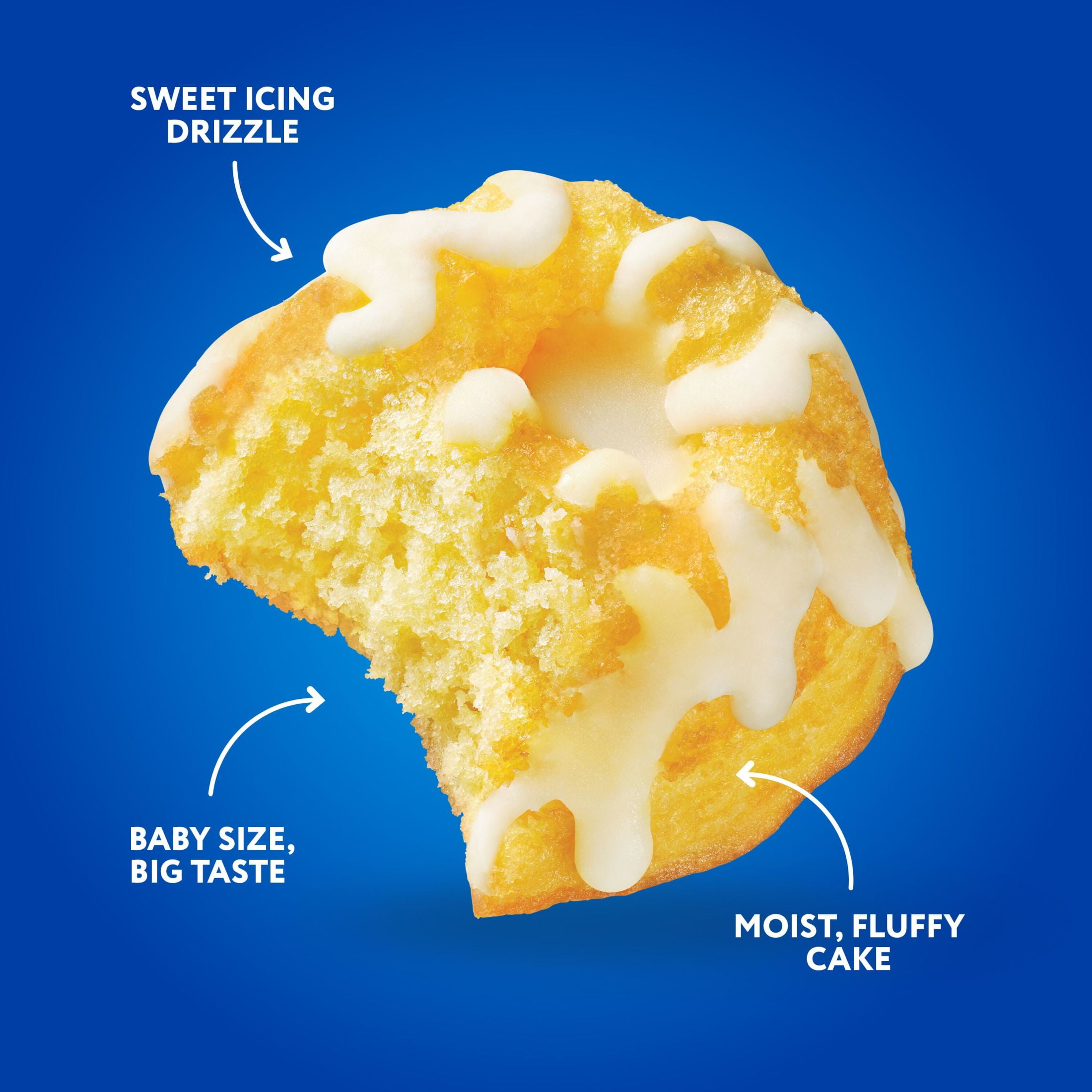 Hostess Baby Bundts, Lemon Drizzle Flavored Mini Cakes, 10 oz Box (8 Count)