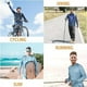 thumbnail image 5 of Camisa de pesca WELIGU UPF 50+ con protección solar para hombre, color gris claro, 5 of 6