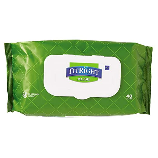 FitRight Aloe Quilted Heavyweight Personal Cleansing Cloth Wipes