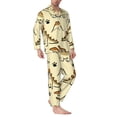 thumbnail image 2 of Daiia Cartoon Dinosaurs for Men's Long-Sleeved Pajama Set – Soft & Comfortable Sleepwear Button-Up Pajamas Cozy Lounge Wear-X-Large, 2 of 7
