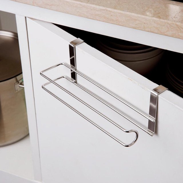 Stainless Steel Paper Towel Holder Rustproof Hanging Hanging Tissue Rack Bathroom Toilet Roller Stand Ruiboury