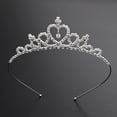 thumbnail image 2 of Girls Crystal Tiara Crown Silver Children Princess Crown for Birthday Party Rhinestones Headbands Bride Wedding Headpieces for Girls and Kids, 2 of 7