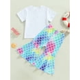 thumbnail image 4 of Bagilaanoe 2pcs Toddler Baby Girl Long Pants Set Short Sleeve T-shirt Tops + Flare Trousers 6M 12M 18M 24M 3T 4T Kids Casual Outfits, 4 of 9