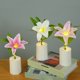 thumbnail image 1 of Lámpara de noche en maceta de flores Lámpara mini de escritorio alimentada por pilas, lámpara de noche de plástico rosa blanco rosa rosa cuna 30 cm, regalo romántico de decoración para mujeres, 1 of 6