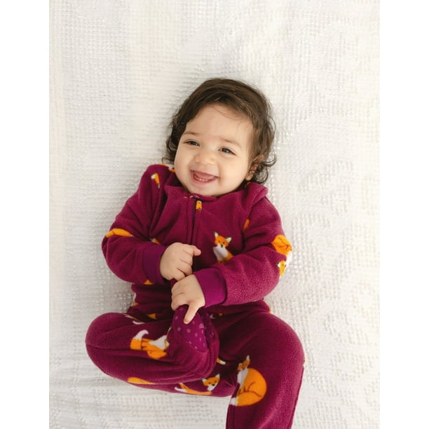 Leveret Kids Footed Fleece Pajama Fox 12-18 Month Walmart