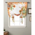 thumbnail image 2 of Orange Pumpkins Fall Thanksgiving Tie Up Curtains for Kitchen Bathroom Bedroom Windows 63 Inch Length, Maple Leaf Balloon Drape Curtains Shade Rod Pocket Drapery Curtain Panel, 52"x63", 2 of 7