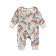 thumbnail image 3 of Qiylii Baby Cartoon Tiger pattern Romper Zipper Round Neck Long Sleeve Bodysuit, 3 of 8