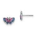 thumbnail image 1 of Sterling Silver Rhodium-plated Madi K Enamel Butterfly Post Earrings QGK107, 1 of 2