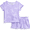 Spring Lilac, variant on Wonder Nation Girls Ribbed Short Sleeve Top and Shorts Pajama Set, 2-Piece, Sizes 4-18