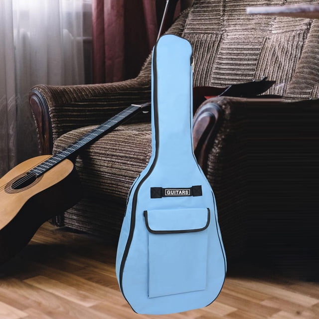 Bolsa para guitarra, bolsa para concierto, asa de transporte de viaje, cubierta antipolvo para guitarra eléctrica a prueba de polvo, correas dobles , azul Baoblaze Estuche para bajo eléctrico