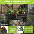 thumbnail image 6 of WORKPRO 37in Outdoor Galvanized Raised Garden Bed with Legs and Wheels -Black, 6 of 9