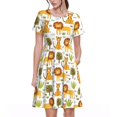 thumbnail image 1 of Disketp Tiger Lion para Vestido de Manga Corta para Mujeres, Vestidos de Verano para Mujeres, Casual y Holgado para la Playa, 1 of 6