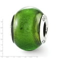 thumbnail image 2 of Sterling Silver Reflections Green Italian Murano Glass Bead Charm - Measures 13.64x10.00mm Wide, 2 of 2