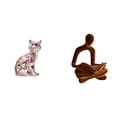 thumbnail image 1 of Figura de escritorio,Estatua de gato en estante,escritorio,oficina,decoración del hogar,Figura decorativa de escritorio de cerámica para decoración del hogar,Figura del pensador, 1 of 8