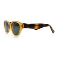 thumbnail image 6 of Polarized Cat Eye Thick Horn Rim Retro Hipster Vintage Vibe Sunglasses Orange Tortoise - Green, 6 of 8