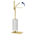 thumbnail image 4 of Gatco 1443B Square Standing Toilet Paper Holder with Storage Holder, Brushed Brass, 4 of 5