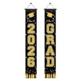 thumbnail image 2 of 2Pcs Black Gold Class of 2026 Graduation Door Banners - "2026" & "GRAD" Porch Signs, Glitter Grad Cap Welcome Decor for Front Door & Entryway, 2 of 9