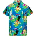 thumbnail image 4 of Funky Hawaiian Shirt, Shortsleeve, Parrot Cockatoo, Turquoise, XXL, 4 of 4