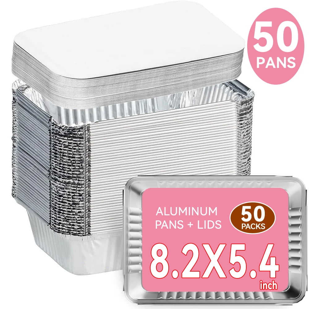 GUSTO, Aluminum foil pans with lids, 6x9 inches, 25-pack - Walmart.com