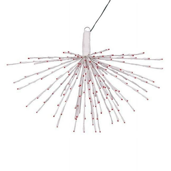 Vickerman 240 Lights x 32" White Starburst Red 5mm LED Lights, Plastic