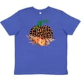 thumbnail image 3 of Inktastic Cheetah Print Pretty Pumpkin with Fall Leaves Youth T-Shirt, 3 of 5