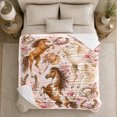thumbnail image 5 of Artistic Pattern, Rustic Farmhouse Horse Scene, Warm Flannel Blanket for Ranch House and Living Room with Detailed Artwork, Horse Lovers Valentine's Day Gift, Rustic Home Decor, 5 of 9