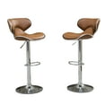 thumbnail image 6 of Masaccio 2-Pc Camel Faux Leather Swivel Bar Stools with Chrome Base, Adjustable Airlift Seat &amp; Footrest - Perfect for Kitchen Island, Home Bar, Counter Height - 17.75"W x 21.25"D x 34"-42.5"H, 6 of 6