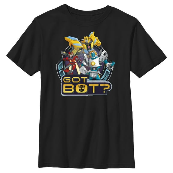 Boy's Transformers: EarthSpark Got Bot Graphic Tee Black Large