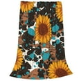 thumbnail image 2 of Honeii Vintage Sunflowes Print Fleece Blanket - Throw Blanket for Bed, Sofa, Couch, Camping, and Travel , Microplush Ultra Soft Warm Blanket-50"x40", 2 of 7