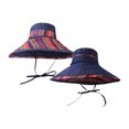 thumbnail image 3 of Bibifish Womens Reversible Wide-Brim Bucket Hat Striped Pattern Hat Soft Lightweight Adjustable Chin Strap Casual Vacation Travel Beach & Outdoor Sunshade Cap, 3 of 3