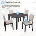thumbnail image 4 of HSUNNS Dining Table Set for 4, 34.5" Square Wooden Kitchen Table Sets with Upholstered Seats Chairs, 5-Piece Dining Room Table Set for Small Space, Breakfast Nook, Black, 4 of 9