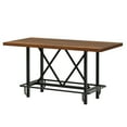 thumbnail image 4 of 63" Counter Height Dining Table for 6, Industrial Rectangular Bar-Height Table with Sturdy Metal Frame and Footrest, Rustic Brown Tall Kitchen Table for Dining Room, 4 of 8