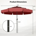 thumbnail image 3 of Gymax 10 FT Solar Patio Umbrella w/ 32 LED Lights 3-Tier Vented Top & Tilt Adjustment Red, 3 of 7
