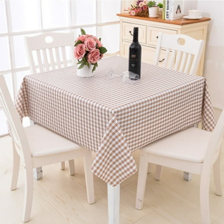 

huanledash PVC Grids Square Tablecloth Home Kitchen Waterproof Oil-proof Dining Table Cover