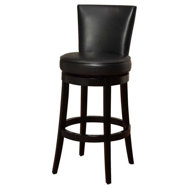 Armen Living Boston Swivel Bar Stool Black 30 in.