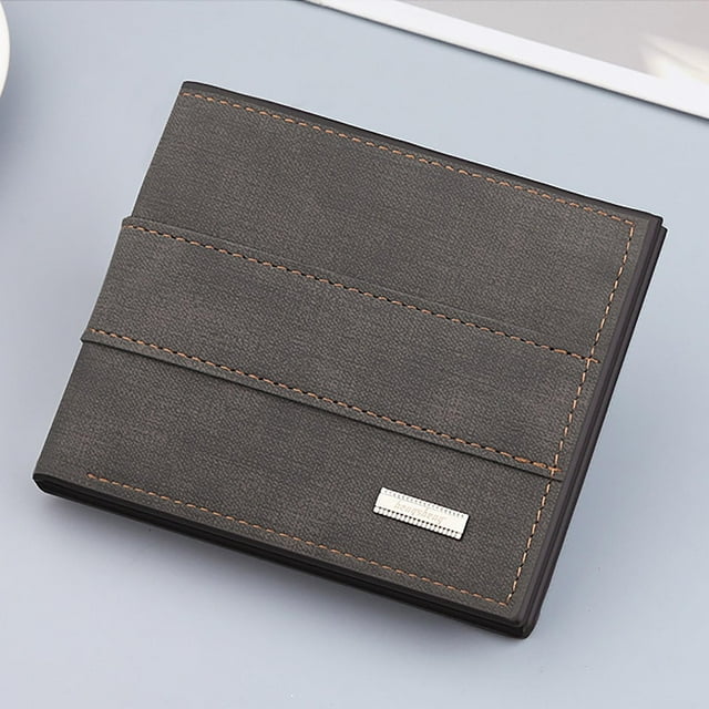 LSLJS Men's Wallet Short Vertical Ultra-Thin Wallet Bank Card Card Package Small Purse, Men's Short Purse