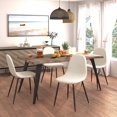 thumbnail image 1 of Homy Casa Modern Rectangular 5-Piece Dining Set for Dining Room, Faux Wood Table with 4 Upholstered Chairs, 1 of 11