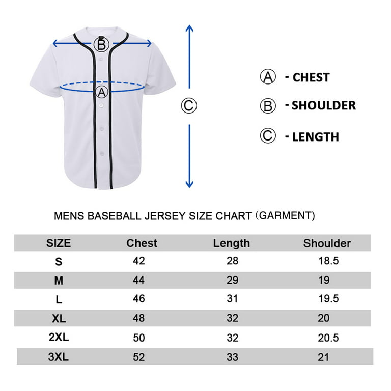 MLB Jersey Size Chart