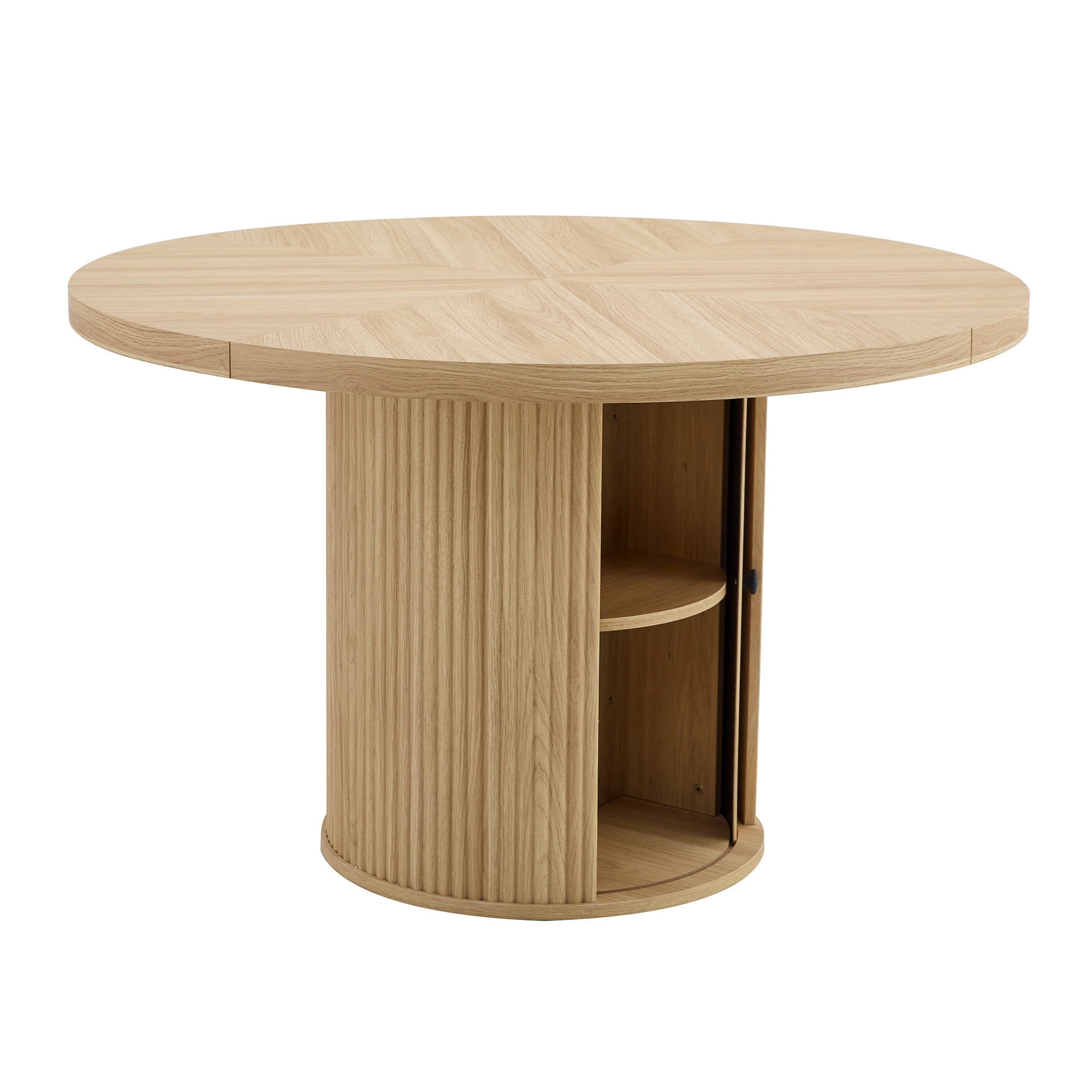 47.2" Dining Table With Double-Layer Storage Design And Roman Column Shape