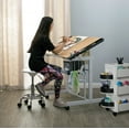 thumbnail image 2 of Studio Designs Deluxe Craft Station Mobile Drawing Craft Desk with Adjustable Top and Storage White/Maple, 2 of 7