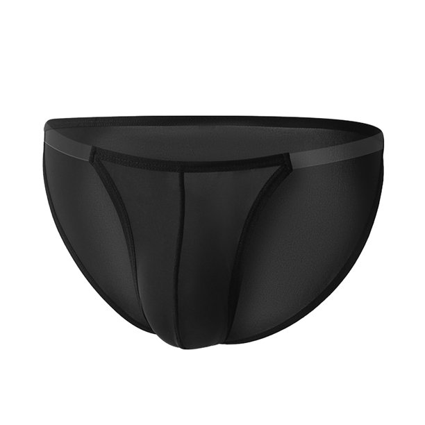 Calzones Para Hombre, Ropa Interior De Algodón De Tiro Bajo Con Estilo De Seda Helada Para Hombre, Color Liso
