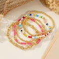 thumbnail image 6 of Dainty Cross Clover Gold Beaded Pearl Bracelet Stack for Women,Handmade Boho Gold Plated Beads Stretch Stackable Bracelets Fashion Birthday Prom Jewelry Accessories Gift Friendship, 6 of 7